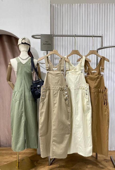 MATINEE Side Buttons Up Deep Pockets Back Slit Dungaree